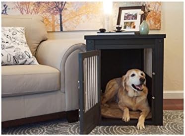 Small Wooden Polymer Composite Pet Cage End Table Crate For Dogs Cats And Pets. Perfect Pet Home Furniture Decor.