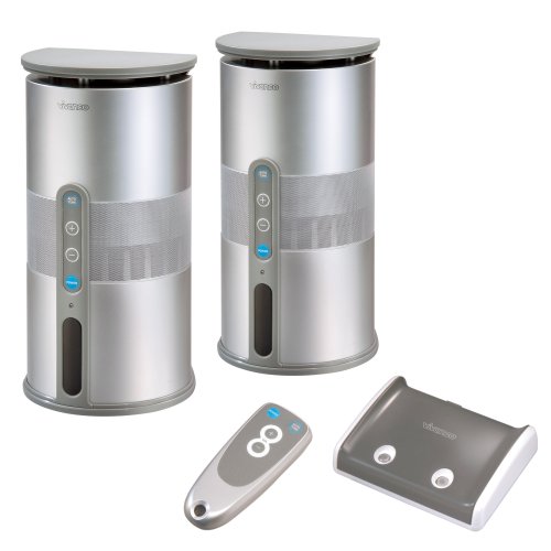 Vivanco digitales Funk-Lautsprecher-Set mit Fernbedienung - Outdoor (spritzwassergeschützt), 2,4GHz, silber