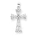 14k & Rhodium Filigree Cross Pendant title=