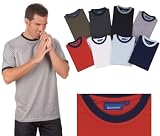 T-Shirt mit Kontrastbündchen Gr. S - 8XL viele Farben