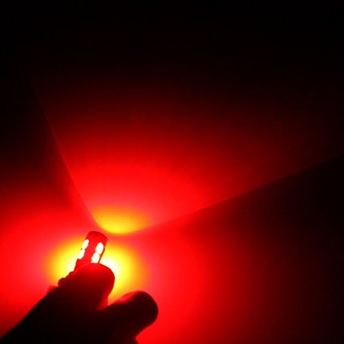 Cheska T10 LED Bulb Canbus T10 Wedge W5W 194 10LED Projector (Red) (Pack of 2)