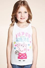 Pure Cotton Peppa Pig Shoulder Tie Vest Top