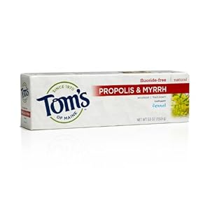 Tom's of Maine Antiplaque Fluoride-free Fennel Toothpaste with Propolis and Myrrh, 5.5-Ounce (Pack of 2)