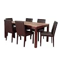 7 Pc Lena Rectangular Leg Table Set - Sappy Walnut&nbsp;
