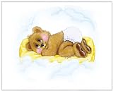 New Baby Collection - Pamper Bear - Childrens Wall Art, Kids Wall Art, Nursery Wall Art