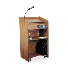 Oklahoma Sound 6010-MO Aristocrat Floor Sound Lectern, 25" Width x 46" Height x 20" Depth, Sound, Medium Oak