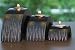 Electricity Hand Carved Mango Wood 1/2 Circle Tealight Candle Holders - Set of 3