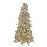 14' x 88" Champagne Christmas Tree, Pre Lit, Clear, Slim