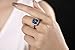 [Retro Series] Yoursfs Square 2.5ct Blue Sapphire Cushion Cut Gemstone Anniversary Engagement Ring­