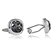 Cuff-Daddy Swarovski Black Diamond Crystal Cufflinkswith Presentation Box
