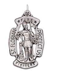 0.925 Sterling Silver Saint Florian Pendant Charm