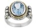 4.25CT BLUE TOPAZ STERLING SILVER 18KT OVER STERLING SILVER RING