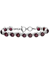 Garnet Bracelet - Sterling Silver
