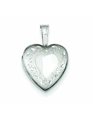 Genuine .925 Sterling Silver Flower Border 12mm Heart Locket 1.3 Grams. 100% Satisfaction Guaranteed.