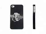 Black Apple iPhone 4 4S 4G Aluminum back hard case cover CHICAGO BLACKHAWKS