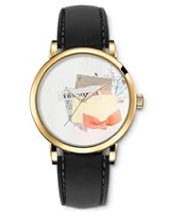 SPRAWL Aanalog Fashion Series Gold Ladies Watches of Genuine Black Leather Strap,Unique Wrist Watch for Women Girls Designed with Envelope and letters
