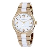 AK Anne Klein Women's 109118WTGB Swarovski Crystal Accented Gold-Tone Ceramic Dress Watch