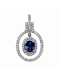 14K White Gold Tanzanite and Diamond Pendant -- LIFETIME WARRANTY