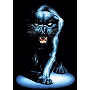 Black Panther Gold Wood-Mounted Poster scary wild animal RARE NEW power - 24