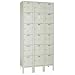 Lyon PP53423 6 Tier Steel Locker Unit with 3 Frames, 36" Width x 15" Depth x 72" Height, Putty
