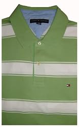 Men's Tommy Hilfiger Polo Shirt Short Sleeved Size XXL Available in Green/White or Pink/White Striped