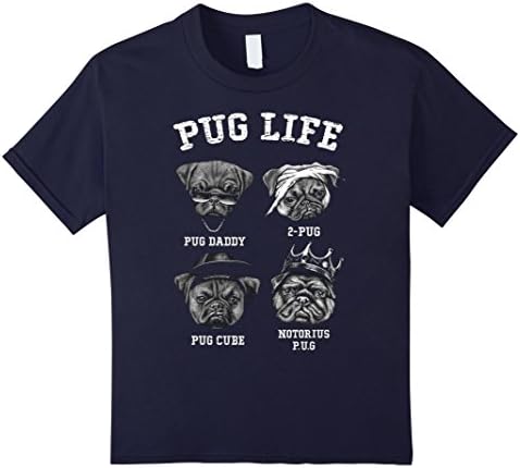 Kids Cute Pug Life Style 4 Hillary T-Shirt 4 Navy