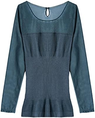 Cnhw Women's Thin Elastic Seamless Soft Mesh Long Sleeve Render Shapewear top Jasper M