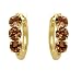 10k Yellow Gold Smoky Topaz Hoop Earrings