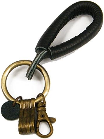 JJeShopping Soft Strap Unisex's Leather Keychain, Black