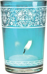 Turquoise Blue Vintage Glass (banded design)
