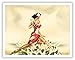 Wahine in Red with Outrigger Canoe, c.1930s by Gill - Vintage Hawaiian Fine Art Print - 11