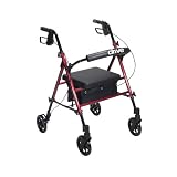 Drive Medical Adjustable Height Rollator with 6 Inches Wheels, Blue