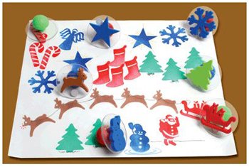 Childrens Toyshop  Toys : Giant Christmas Stamps Set Of 10