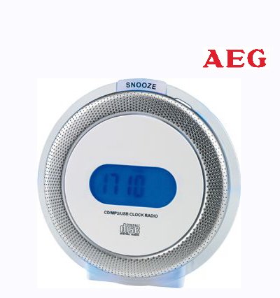 AEG SRC 4331 Uhrenradio (CD/MP3-Player, USB-Anschluss) silber/weiß