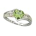 14K Two Tone Gold 1/10 ct. Diamond and 1 1/3 ct. Peridot Heart Ring