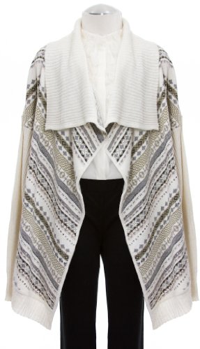 DKNY Jeans Cream Woven Draped Front Sequin Detailed 