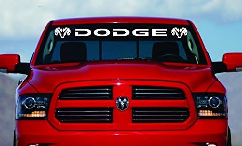 Dodge Ram HEMI Windshield Logo 1500 2500 3500 Vinyl Decal Sticker Vinyl GIFT (50" x 5" inches, Blue)