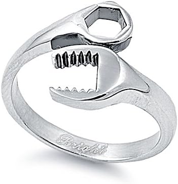316L Stainless Steel Women's Ring - Wrench Design (High Polished) (7)