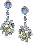 41by2oc8RtL. SL160  Sorrelli Running Water Crystal Floral Drop Silver Tone Earrings Reviews