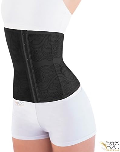 Ninel Conde Women's Waist Trainer Corset - Workout Waist Cincher Black (Small)