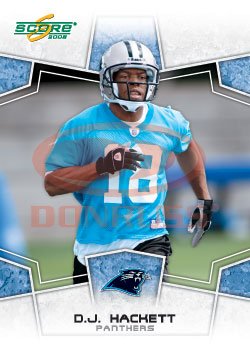 2008 Score Football Card # 48 D.J. Hackett WR - Carolina Panthers / Shipped in Protective Screw Down Display Case