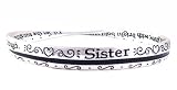 Bracelet - B295 - Bangle Style Engraved with Sister Poem - 