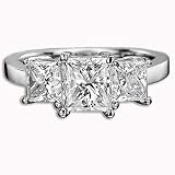 1.72 CT G VS1 IDEAL PRINCESS 3 STONE DIAMOND RING