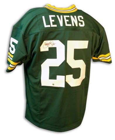 Autographed Dorsey Levens Packers Throwback Green Jersey