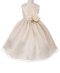 Girls Tea Length Organza Floral Print Flower-Girl Dress 