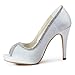 ElegantPark EP11083-IP Women's Peep Toe Stiletto High Heel Rhinestones Satin Evening Pumps Wedding Bridal Shoes