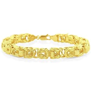 10K Yellow Gold Byzantine Bracelet - 8 by