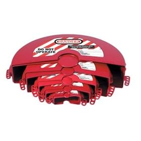 Master Lock 485 Rotating Gate Valve Lockouts, Set of Five, Red