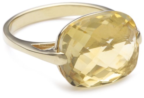 Laruna Damen-Ring 750 Gelbgold Citrin Briolett-Schliff 12 x 15 mm in Gr. 53 Preisvergleich