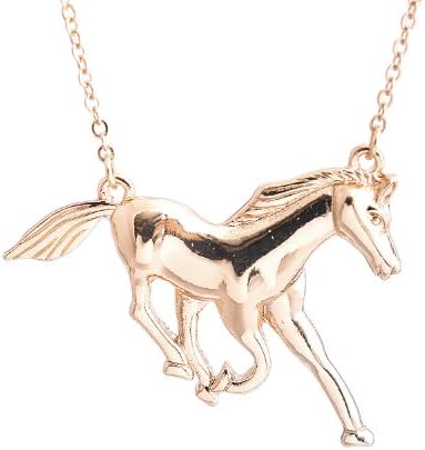 High Gloss Finish Running Wild Horse Necklace (Gold Plated)
